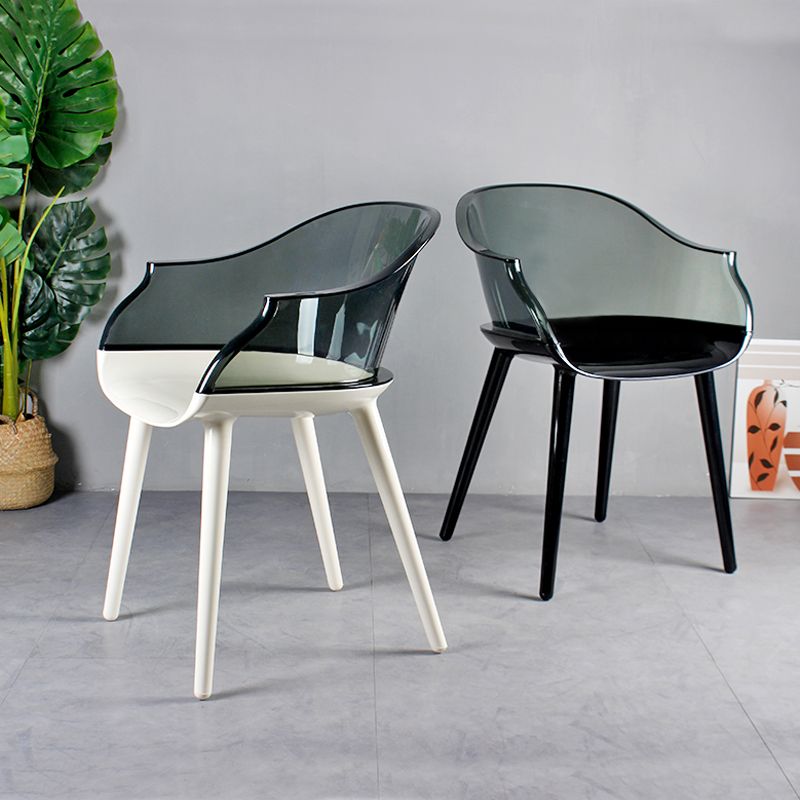 Scandinavian Style Plastic Chair Set Solid Back Arm Kitchen Single Dining Chair Clearhalo ' kitchen&dining_furn' 'Dining Chairs' 'Dining Tables & Seating' 'dining_chair' 'Furniture' 'furniture_dining_chair' 'Kitchen & Dining Furniture' 'kitchen' 1200x1200_9abe8c4b-9bed-4c09-a37b-8721d536dd3f