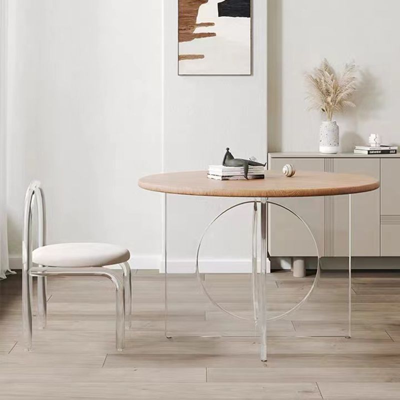 Round Dining Table Set 1/2/3/4 Pcs Acrylic Base Table and Chairs Clearhalo 'Dining Room Sets' 'Dining Tables & Seating' 'dining_room_set' 'furn' 'furn_dining_room_set' 'Furniture' 'Kitchen & Dining Furniture' 1200x1200_9abf7afe-940e-4880-95a2-3e4968d8de2c