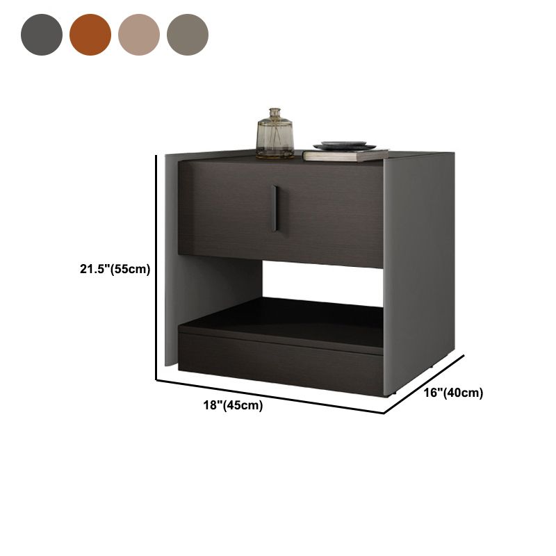 Modern faux lederen nachtkastje 1/2 - lade nachtkastje met open opslag