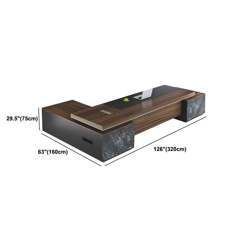 Contemporary Office Desk L-Shape Executive Desk with 2 Storage Drawers Clearhalo 'furn' 'furn_office_desk' 'Furniture' 'Office Desks' 'Office Furniture' 'office_desk' 1200x1200_9ac3633d-16d6-48f3-b5c6-1a6dae4d10fa