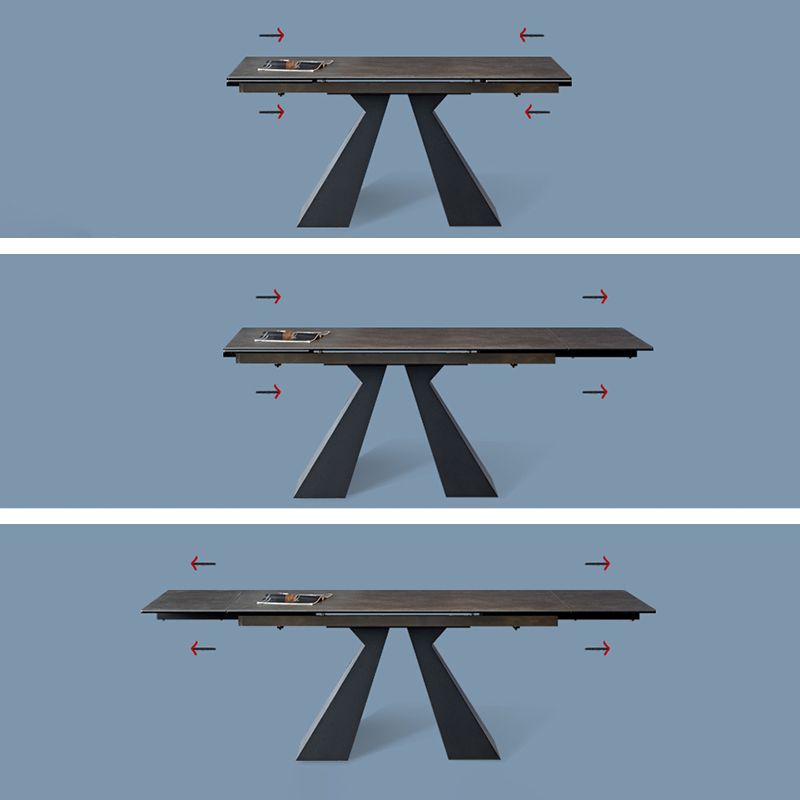 Industrial Sintered Stone Dining Table Rectangle Black Table with Pedestal Base Clearhalo ' dining_table' 'Dining Tables & Seating' 'Dining Tables' 'furn' 'furn_dining_table' 'Furniture' 'furniture_dining_table' 'Kitchen & Dining Furniture' 'kitchen&dining_furn' 'kitchen' 'kitchen_dining_table' 1200x1200_9ac3b715-5550-4317-b4c7-4157490c5008