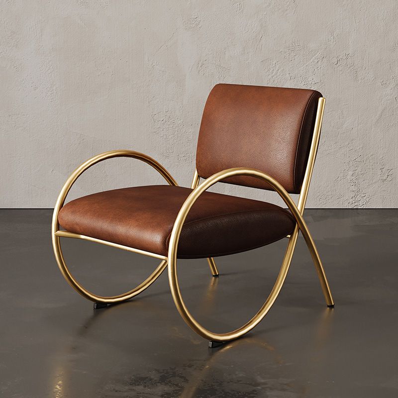 Upholstered Lounge Chair Arms Included Chair with Gold Tone Legs Clearhalo 'Accent Chairs' 'accent_chairs' 'Chairs & Seating' 'furn' 'furn_accent_chairs' 'Furniture' 'Living Room Furniture' 1200x1200_9ac47867-b338-449b-84fd-aa32b0536f6b