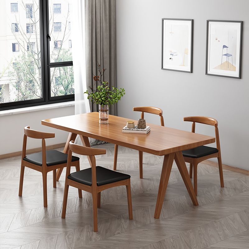 Modern 1/4/5/7 Pieces Rectangle Dining Table Set Pine Wood Dinette Set Clearhalo 'Dining Room Sets' 'Dining Tables & Seating' 'dining_room_set' 'furn' 'furn_dining_room_set' 'Furniture' 'furniture_dining_room_set' 'Kitchen & Dining Furniture' 'kitchen&dining_furn' 'kitchen' 1200x1200_9ac5efee-c9f9-4f89-960e-40733ce69327