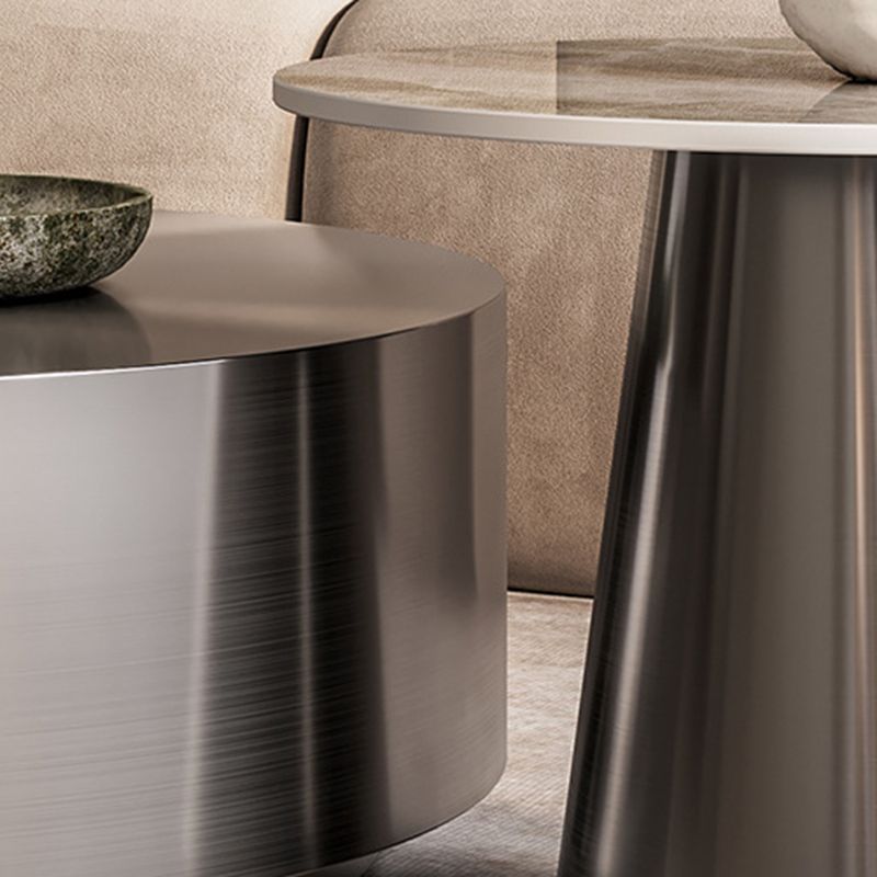 Mid-century Modern Cocktail Table Grey/gold Metal Round Coffee Table Clearhalo 'Coffee & Accent Tables' 'Coffee Tables' 'coffee_tables' 'furn' 'furn_coffee_tables' 'Furniture' 'furniture_coffee_tables' 'Living Room Furniture' 1200x1200_9ac5fc55-8f7d-4af0-aea4-1e13b7d29af0