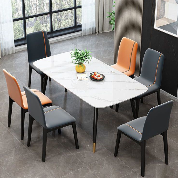 Upholstered Industrial Living Room Side Chair Matte Finish Solid Back Dining Chair (Set of 2) Clearhalo ' kitchen&dining_furn' 'Dining Chairs' 'Dining Tables & Seating' 'dining_chair' 'furn' 'furn_dining_chair' 'Furniture' 'furniture_dining_chair' 'Kitchen & Dining Furniture' 'kitchen' 1200x1200_9ac6cf16-3180-4a3a-8030-bcbae8668060