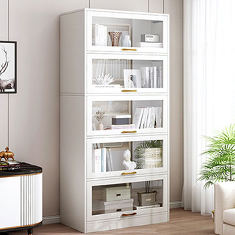 モダンなエンジニアリングウッドシェルフ本棚の床は、ドア付きのホームブックシェルフを閉めた