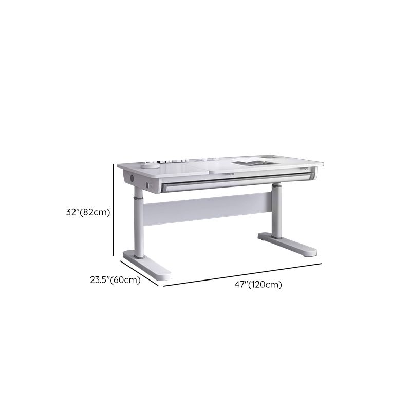 Bureau de bureau à domicile blanc Hauteur réglable Wood Writing Bureau avec base en T