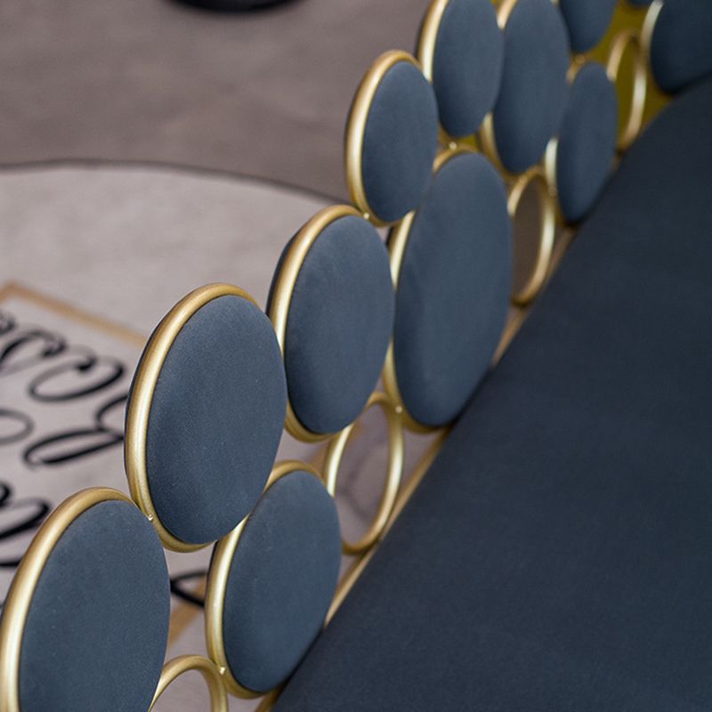 Modern Velvet 2-seat Sofa 31.49" H Sloped Arm Metal Frame Settee Clearhalo 'furn' 'furn_sofas' 'Furniture' 'Living Room Furniture' 'Sofa' 'sofas' 1200x1200_9acbac30-7a98-40d3-9887-196d96307714