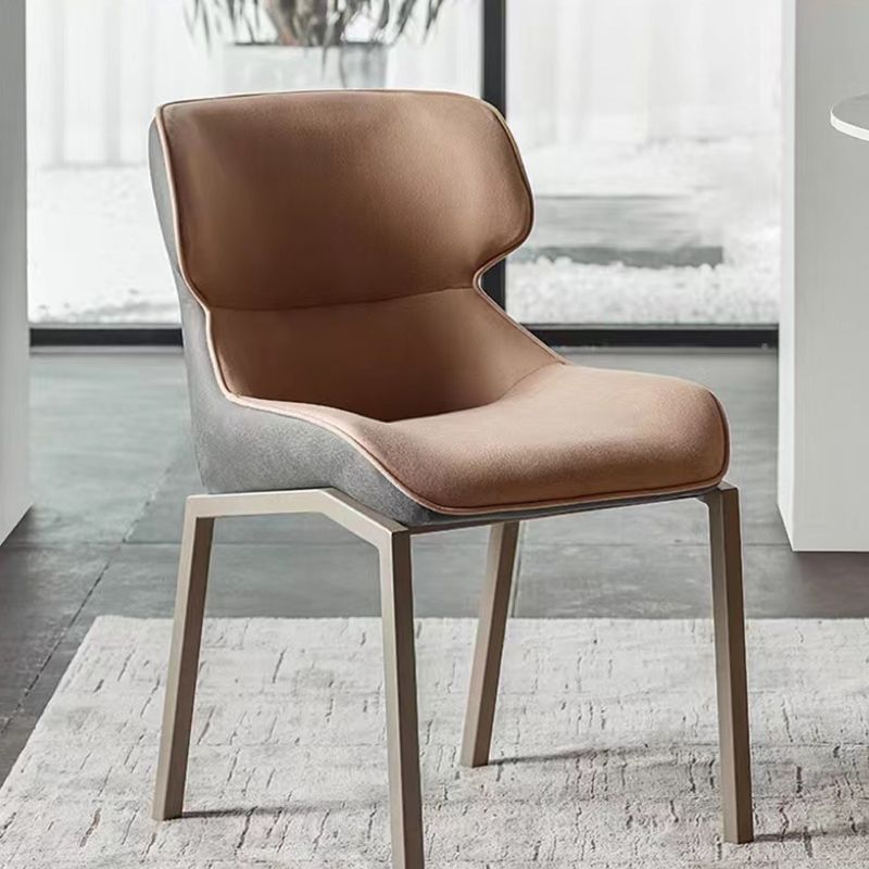 Contemporary Metal Dining Chair Upholstered Armless Chair for Restaurant Use Clearhalo 'Dining Chairs' 'Dining Tables & Seating' 'dining_chair' 'furn' 'furn_dining_chair' 'Furniture' 'furniture_dining_chair' 'Kitchen & Dining Furniture' 1200x1200_9acce499-0b0b-4c0b-bb40-6750ad908d88