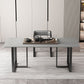 Rectangle Double Pedestal Industrial Table Fixed Table with Sintered Stone Clearhalo ' dining_table' 'Dining Tables & Seating' 'Dining Tables' 'furn' 'furn_dining_table' 'Furniture' 'furniture_dining_table' 'Kitchen & Dining Furniture' 'kitchen&dining_furn' 'kitchen' 'kitchen_dining_table' 1200x1200_9ace5efc-b248-428c-86fa-8a44c4cddb7f