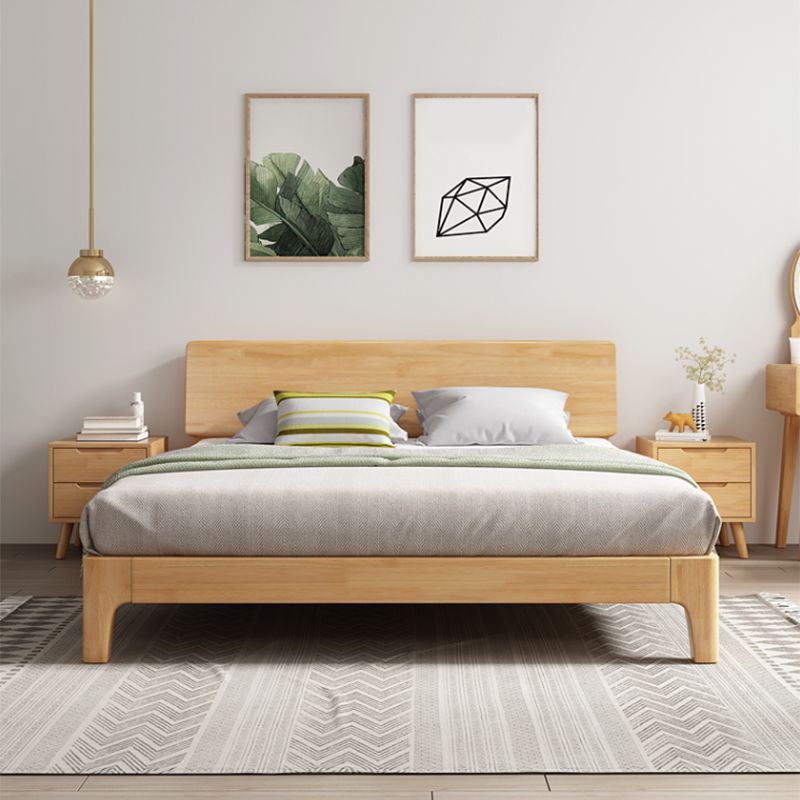 Traditional Wooden Standard Bed with Rectangular Headboard Bed Clearhalo 'Bedroom Furniture' 'Beds' 'furn' 'furn_beds' 'Furniture' 1200x1200_9ace9d5e-2f3b-487b-84f7-ef209dca416a