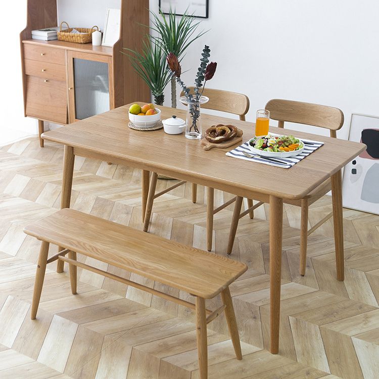 Solid Oak Dining Table Modern Rectangle Dining Table with 4 Natural Finish Legs Clearhalo 'Dining Tables & Seating' 'Dining Tables' 'dining_table' 'furn' 'furn_dining_table' 'Furniture' 'furniture_dining_table' 'Kitchen & Dining Furniture' 'kitchen' 'kitchen_dining_table' 1200x1200_9acff7f6-1695-4ed0-87b6-e0ab237dc0d0