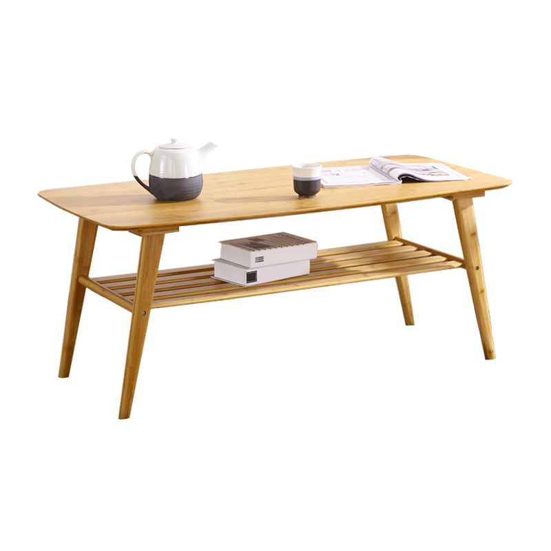4 Beine 1 Couchtisch Moderner Couchtisch aus Holz mit Ablage