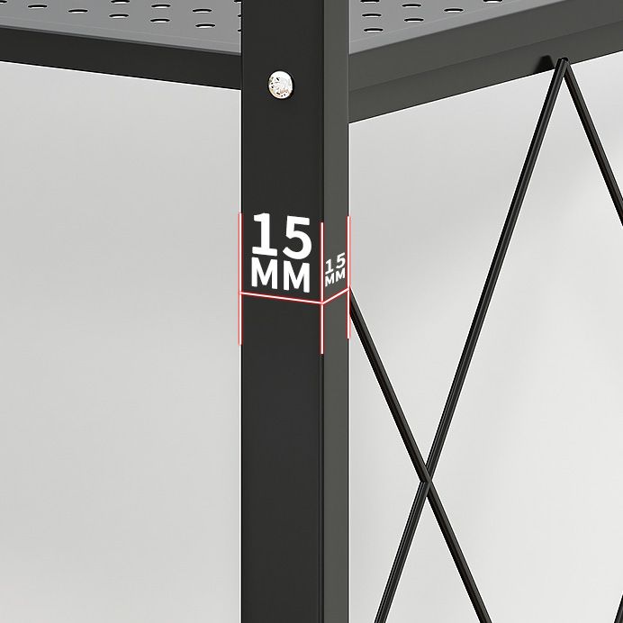 Industrial Folding Etagere Bookshelf Metal Open Bookshelf with Caster Wheels Clearhalo 'Bookcases' 'furn' 'furn_bookcases' 'Furniture' 'furniture_bookcases' 'kitchen' 'kitchen_bookcases' 'Living Room Furniture' 'Office Furniture' 1200x1200_9ad07b74-3bf8-443c-a8a7-154125636a7a