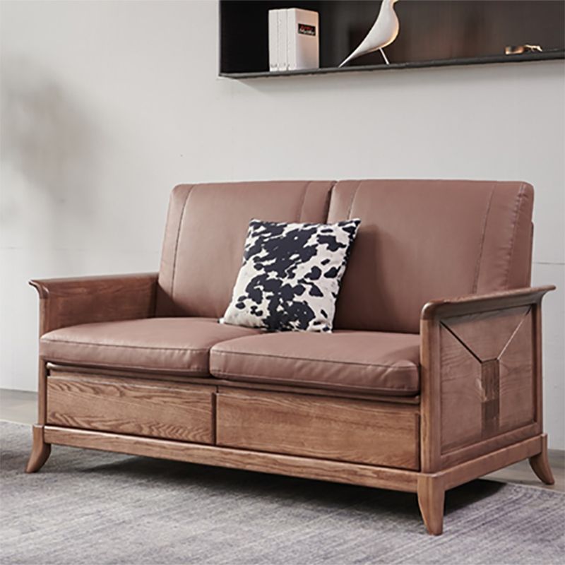 Country/Farmhouse Cuscini marroni scuri a base di salotto del braccio svasato