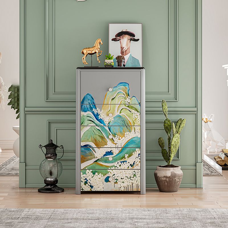 Vertical Storage Chest Dresser Modern Storage Chest with 5 Drawers