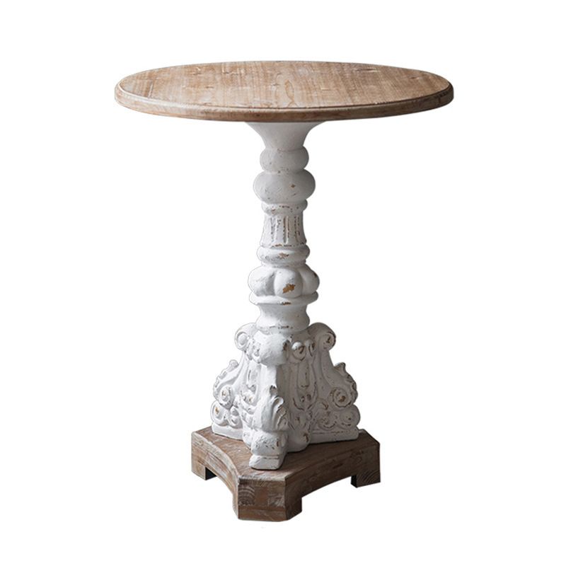 French Country Style Cocktail Table Solid Wood with White/black Metal Base Coffee Table Clearhalo 'Coffee & Accent Tables' 'End & Side Tables' 'end_side_table' 'end_side_tables' 'furn' 'furn_end_side_tables' 'Furniture' 'furniture_end_side_table' 'Living Room Furniture' 1200x1200_9ad48f2f-1ad1-46d5-8e08-4b2fbb45c0ad