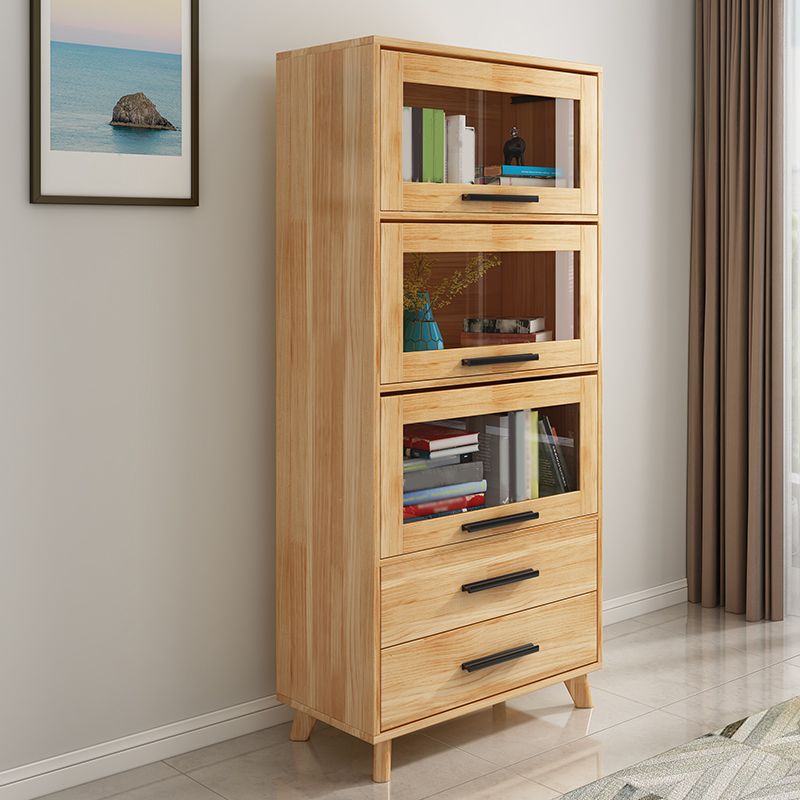 Standard Wooden Bookshelf Natural Contemporary Bookcase with Cabinets Clearhalo 'Bookcases' 'furn' 'furn_bookcases' 'Furniture' 'Office Furniture' 1200x1200_9ad5b7c8-4ec7-4028-b14f-2f7cb800906e