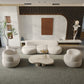 Wool Armless Curved Sofa Contemporary White Sofa with Tight Back