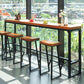 Contemporary Style Bar Table Solid Wood Rectangle Bistro Bar Desk with Footrest