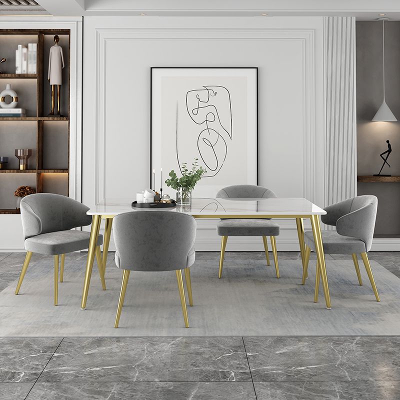 Glam White Sintered Stone Dining Table Set 1/4/5/7 Pieces Dining Set Clearhalo 'Dining Room Sets' 'Dining Tables & Seating' 'dining_room_set' 'furn' 'furn_dining_room_set' 'Furniture' 'furniture_dining_room_set' 'Kitchen & Dining Furniture' 1200x1200_9ada59ab-9d8b-48ee-9a5f-47412e882052