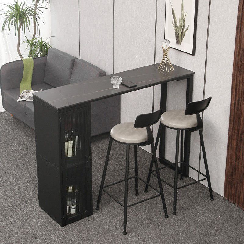 Stone Bar Dining Table Modern Rectangle Bar Table with Double Pedestal for Living Room Clearhalo 'Bar Furniture' 'Bar Tables' 'bar_tables' 'furn' 'furn_bar_tables' 'Furniture' 'furniture_bar_tables' 'Kitchen & Dining Furniture' 1200x1200_9adb3c0c-95e4-4d9a-b03b-b7d53396f449