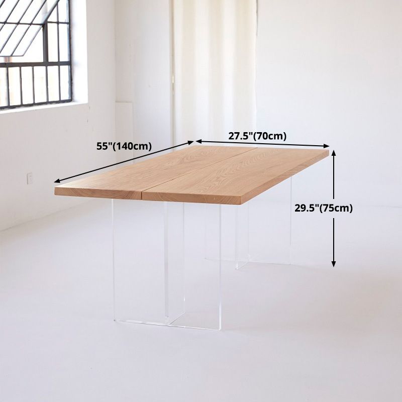 Pine Wood Dining Table Rectangle Dining Table with Sled Base Clearhalo 'Dining Tables & Seating' 'Dining Tables' 'dining_table' 'furn' 'furn_dining_table' 'Furniture' 'furniture_dining_table' 'Kitchen & Dining Furniture' 1200x1200_9adc992a-f816-45fc-9c4d-8e3919a5a8cc