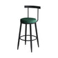 Modern Counter Round Bar Stool Armless Velvet Bar Stool with Footrest Iron Base Clearhalo 'Bar Furniture' 'Bar Stools' 'bar_stools' 'furn' 'furn_bar_stools' 'furniture_bar_stools' 'Kitchen & Dining Furniture' 'kitchen&dining_furn' 'kitchen' 'kitchen_furn' Furniture' 1200x1200_9addbfc2-66b6-4840-86ba-7bdc9fecd8e4