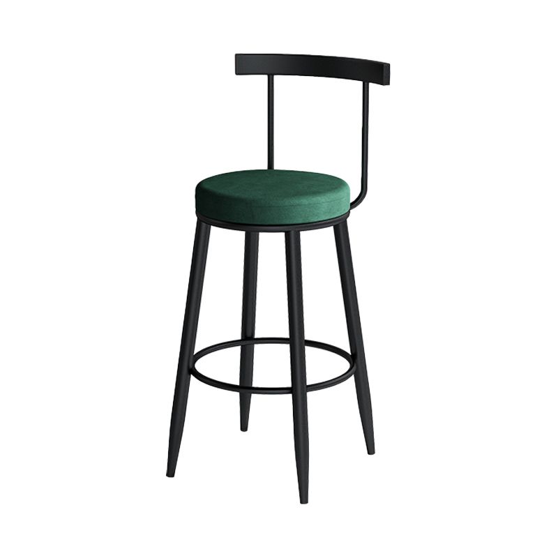 Modern Counter Round Bar Stool Armless Velvet Bar Stool with Footrest Iron Base Clearhalo 'Bar Furniture' 'Bar Stools' 'bar_stools' 'furn' 'furn_bar_stools' 'furniture_bar_stools' 'Kitchen & Dining Furniture' 'kitchen&dining_furn' 'kitchen' 'kitchen_furn' Furniture' 1200x1200_9addbfc2-66b6-4840-86ba-7bdc9fecd8e4