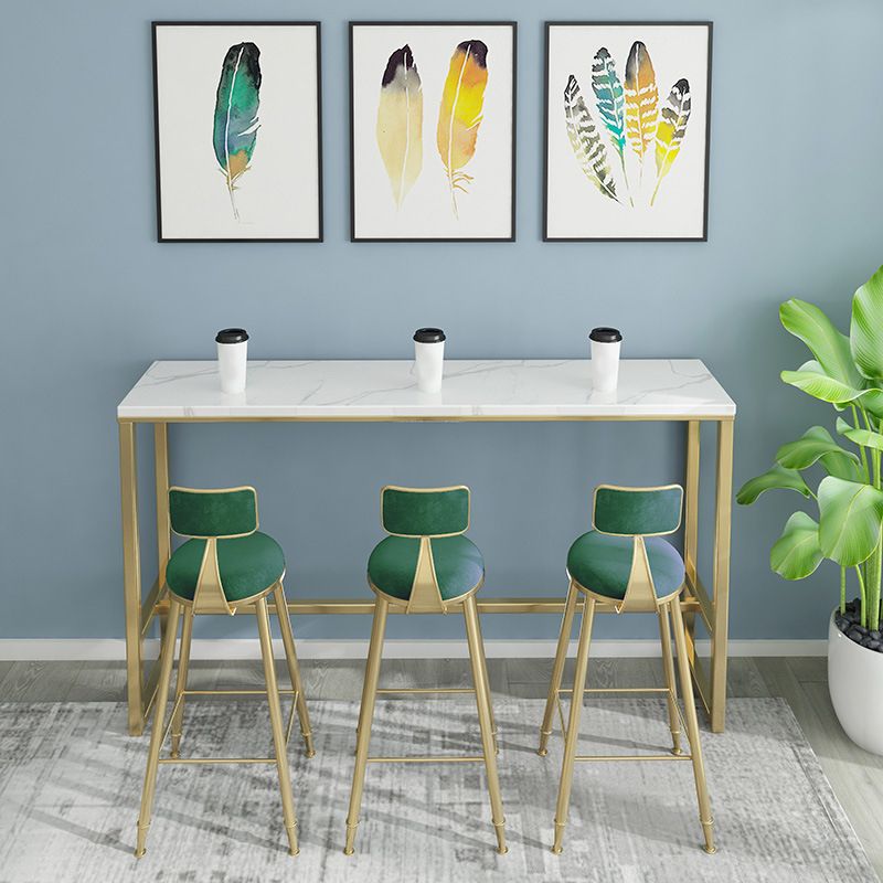 White Faux Marble Table Modern Style Bistro Table with Gold Base Clearhalo 'Bar Furniture' 'Bar Tables' 'bar_tables' 'furn' 'furn_bar_tables' 'Furniture' 'Kitchen & Dining Furniture' 1200x1200_9ade876d-0003-43fb-bdd3-aba45d69dfcf