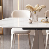 Mesa de piedra sinterizada mesa de comedor de pedestal para la cena de cocina en casa