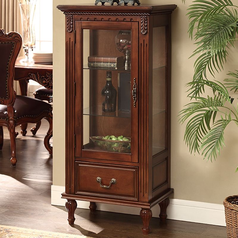 Square Side Cabinet Mid-Century Modern Accent Cabinet with Brown