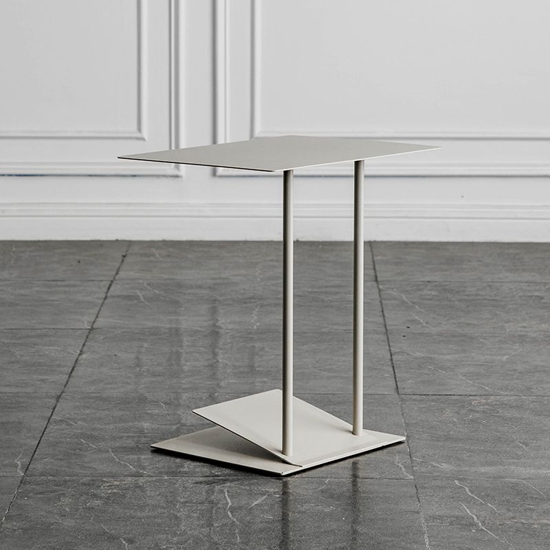 Mid-Century 19" Tall C Side Table Metal Rectangular Side Table
