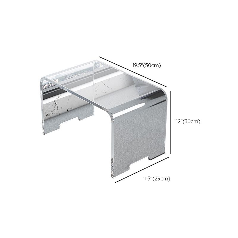 Tavolo da spuntino con estremità laterale acrilica contemporanea in base a slitta