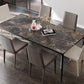 Industrial Sintered Stone Top Table Rectangular Table with Metal Base Clearhalo 'Dining Tables & Seating' 'Dining Tables' 'dining_table' 'furn' 'furn_dining_table' 'Furniture' 'Kitchen & Dining Furniture' 1200x1200_9ae3ef34-46a5-4974-a6f7-cf429ae7b525