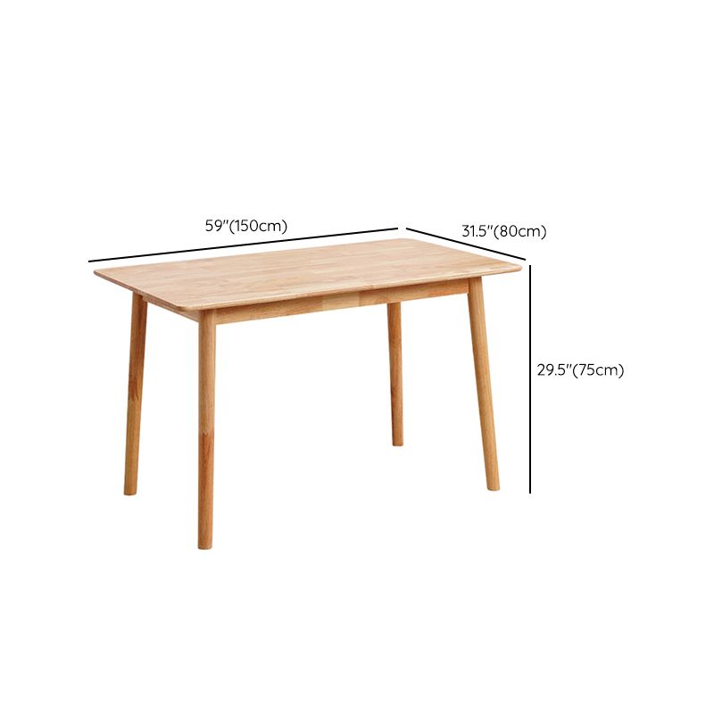 Contemporary Solid Wood Rectangular Dining Table for Dining Room