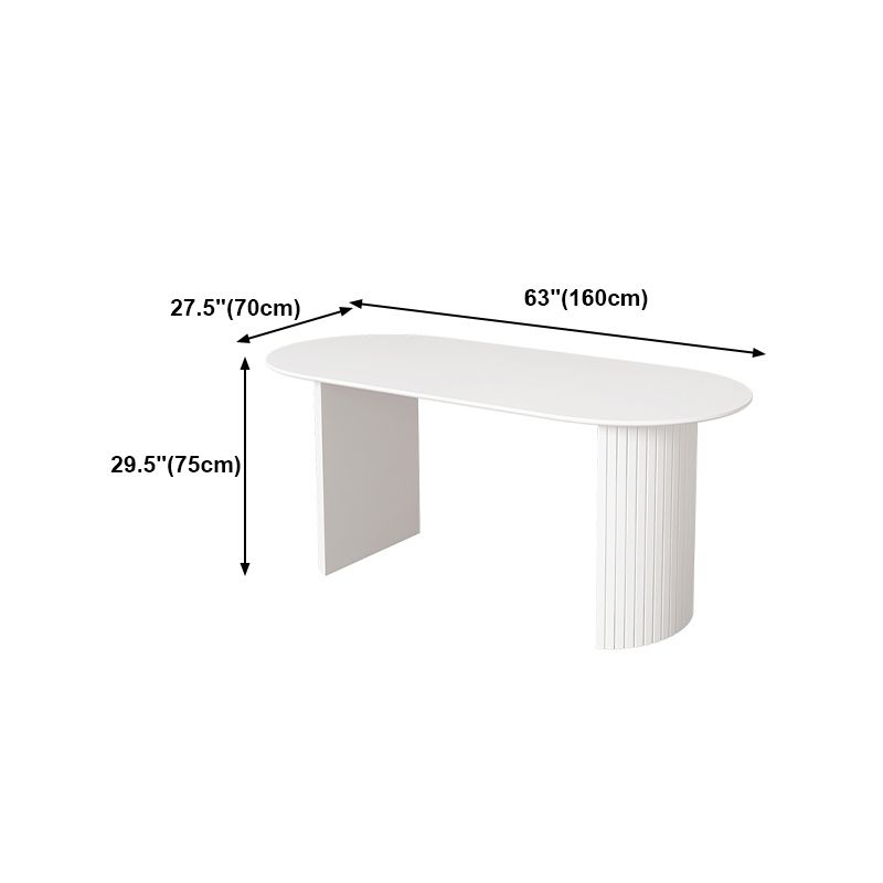 Solid Wood White Dining Table Simplicity Double Pedestal Table for Dining Room Clearhalo 'Dining Tables & Seating' 'Dining Tables' 'dining_table' 'furn' 'furn_dining_table' 'Furniture' 'furniture_dining_table' 'Kitchen & Dining Furniture' 'kitchen' 'kitchen_dining_table' 1200x1200_9ae4fa03-cc05-41d4-81a8-c9bd495eb87c