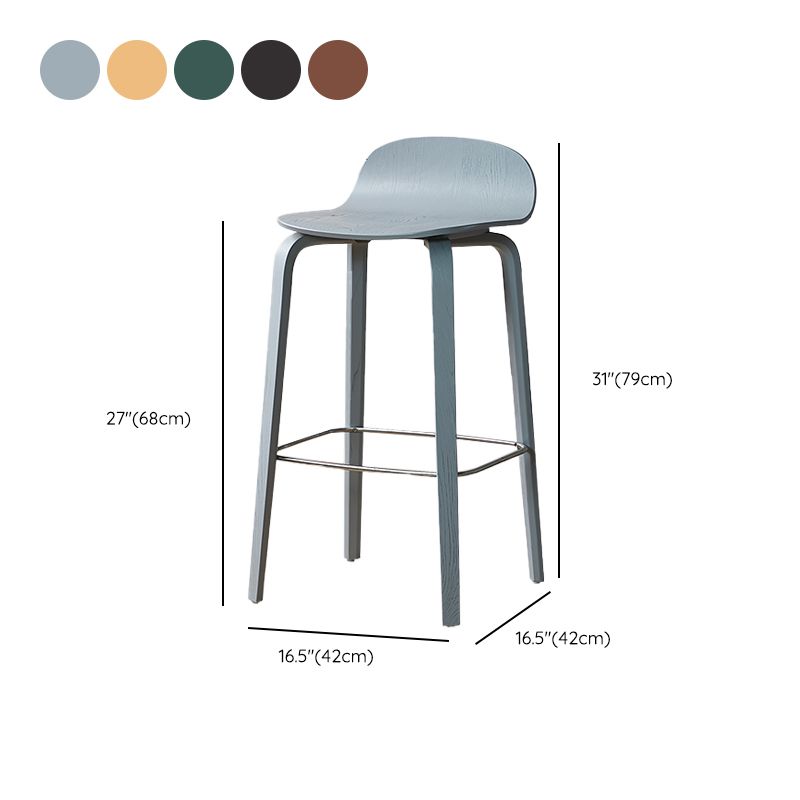 Indoor Armless Low Back Bar Height Stool Beech Solid Wood Bar Stool Clearhalo 'Bar Furniture' 'Bar Stools' 'bar_stools' 'furn' 'furn_bar_stools' 'Furniture' 'Kitchen & Dining Furniture' 1200x1200_9ae50644-597f-4f1b-957d-c102aed74aa9
