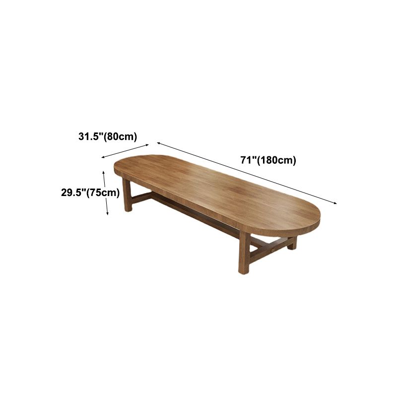 Contemporary Oval Solid Wood Table Standard Height Dining Table with Trestle Base Clearhalo 'Dining Tables & Seating' 'Dining Tables' 'dining_table' 'furn' 'furn_dining_table' 'Furniture' 'furniture_dining_table' 'Kitchen & Dining Furniture' 'kitchen' 'kitchen_dining_table' 1200x1200_9ae6bbb2-58b6-4546-8a52-e31059baf891