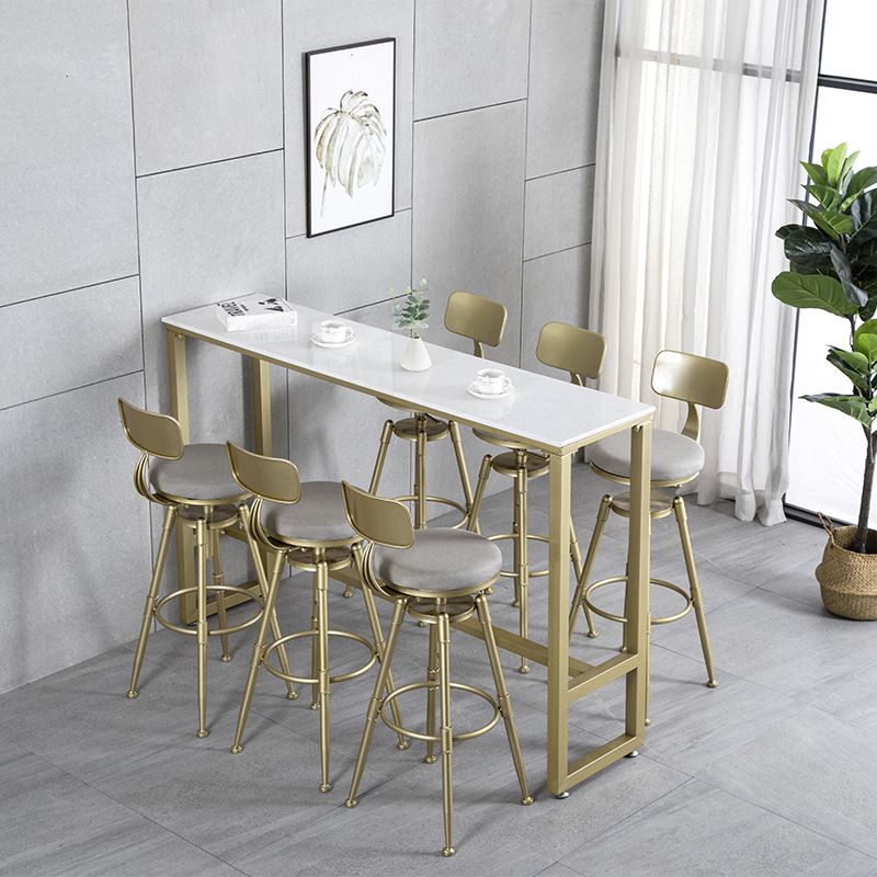 Wohnzimmer Glamstil Barstool Gold 4 -Legs Barhocker mit Pedal
