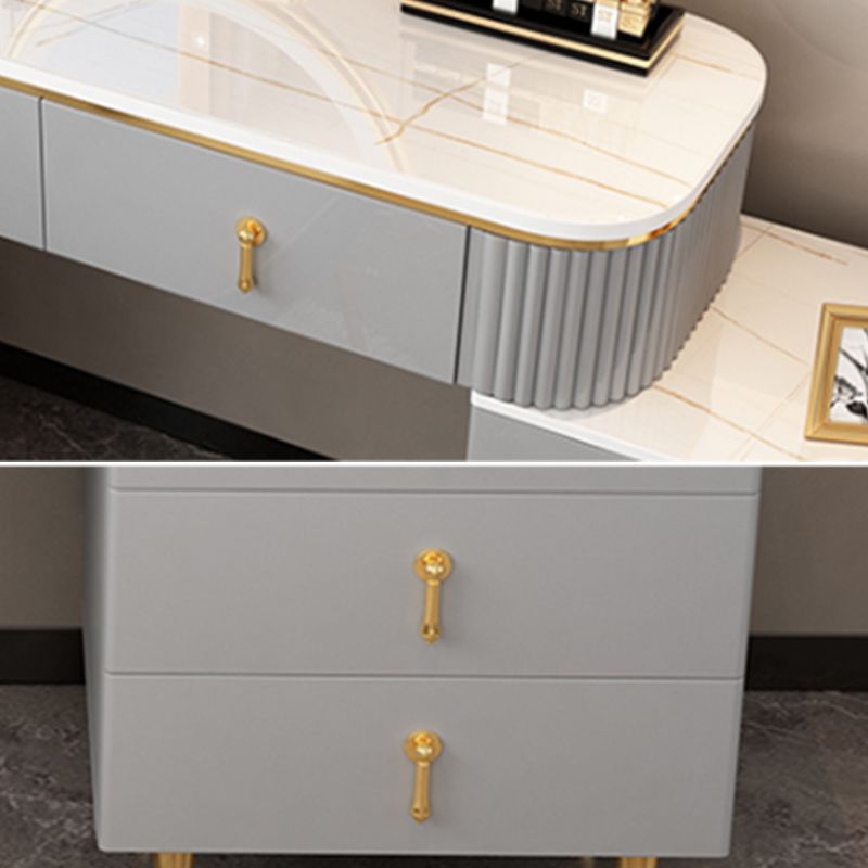 Contemporary With Drawer Gray Wooden Mirror Bedroom Make-up Vanity Clearhalo 'Bedroom Furniture' 'furn' 'furn_makeup_vanities' 'Furniture' 'Makeup Vanities' 'makeup_vanities' 1200x1200_9ae8eaed-74e2-4296-bfcc-326e598f3bf9