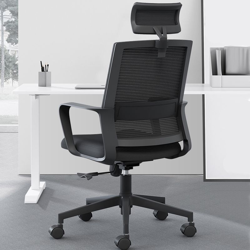 High / Mid Back Bureau Stoel Zwart Mesh Rotatable Desk -stoel met wielen