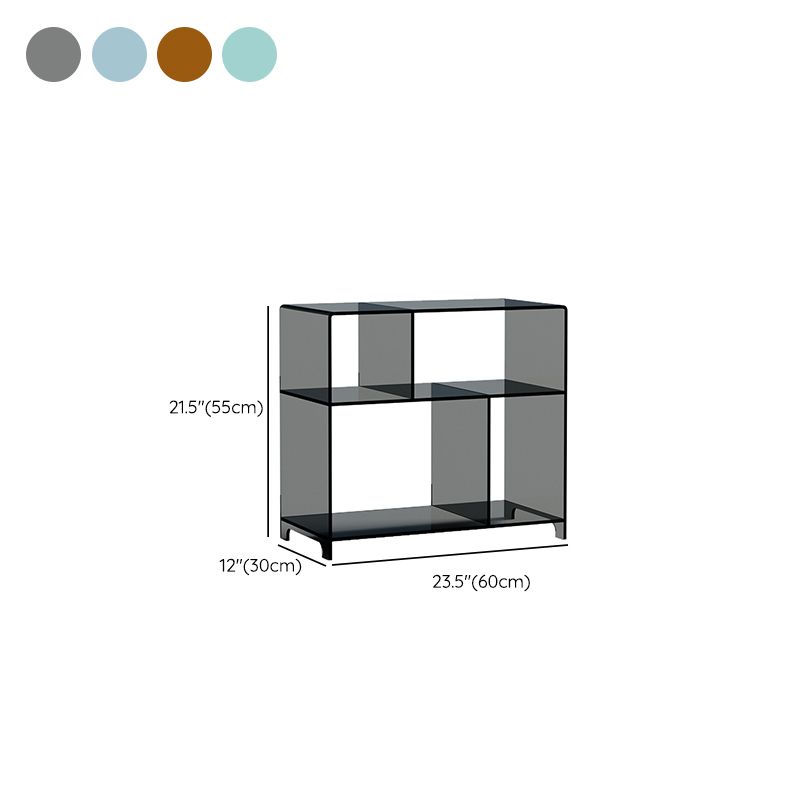 4 Shelves Modern Style Bookshelf Open Back Geometry Acrylic Bookcase Clearhalo 'Bookcases' 'furn' 'furn_bookcases' 'Furniture' 'Office Furniture' 1200x1200_9af39882-62ea-426b-be92-6f39acb12d15