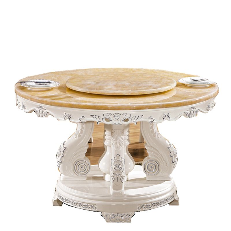 Round Shape Dining Site Table Marble Pedestal Dining Room Collection with Turntable Clearhalo 'Dining Tables & Seating' 'Dining Tables' 'dining_table' 'furn' 'furn_dining_table' 'Furniture' 'furniture_dining_table' 'Kitchen & Dining Furniture' 'kitchen' 'kitchen_dining_table' 1200x1200_9af40c2d-4518-4fc0-9c1d-a13d70d4d687
