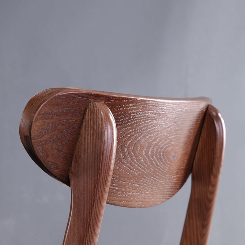 モダンなソリッドウッドダイニングチェアインドアアウトドアオープンバックサイドチェア