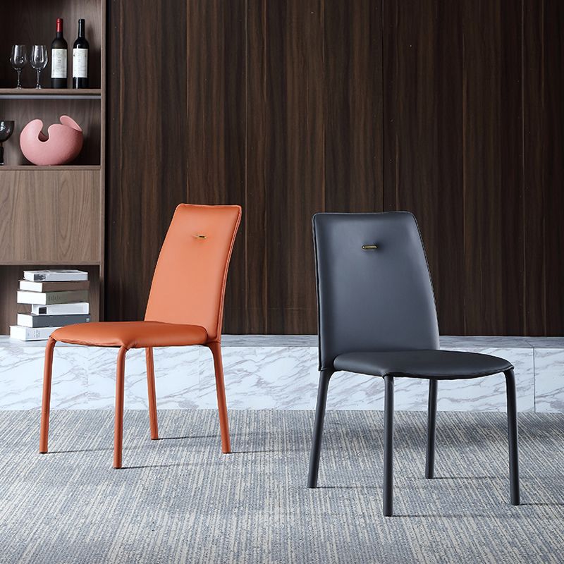 Orange and Gray Dining Chairs Contemporary Armless Low Back Dining Side Chair