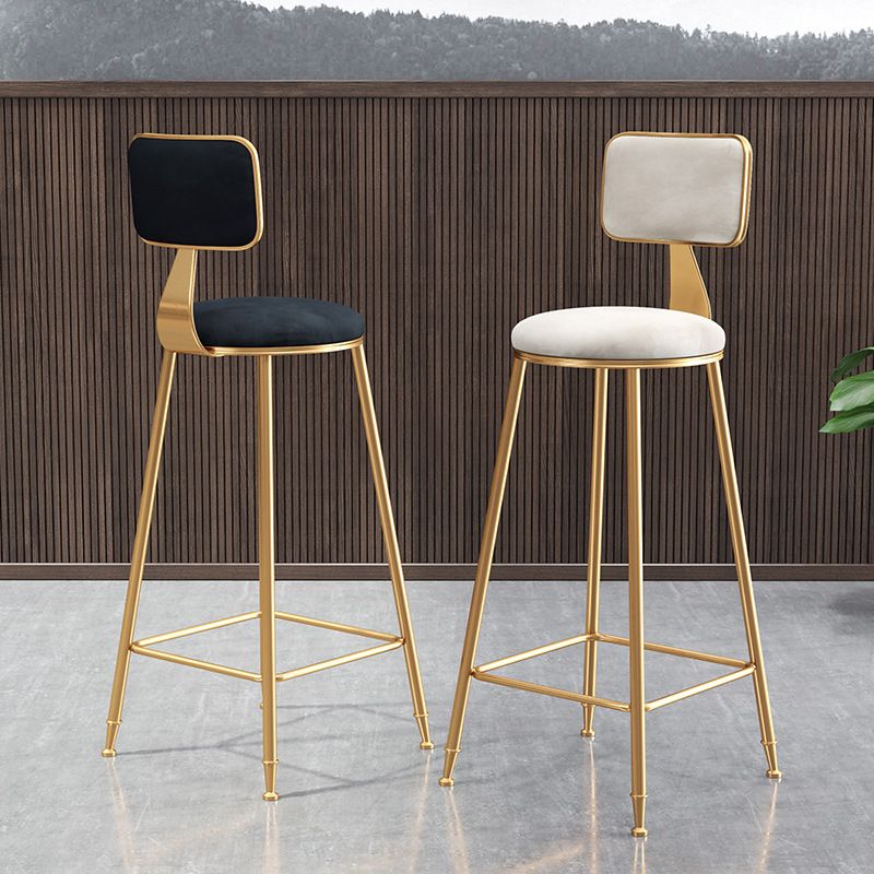 Nordic Style Backrest Counter Stool Iron Cafe Bar Stool with Cushion and Pedal Clearhalo 'Bar Furniture' 'Bar Stools' 'bar_stools' 'furn' 'furn_bar_stools' 'Furniture' 'furniture_bar_stools' 'Kitchen & Dining Furniture' 1200x1200_9af62912-90ba-429b-b2c1-e6af8cb60912