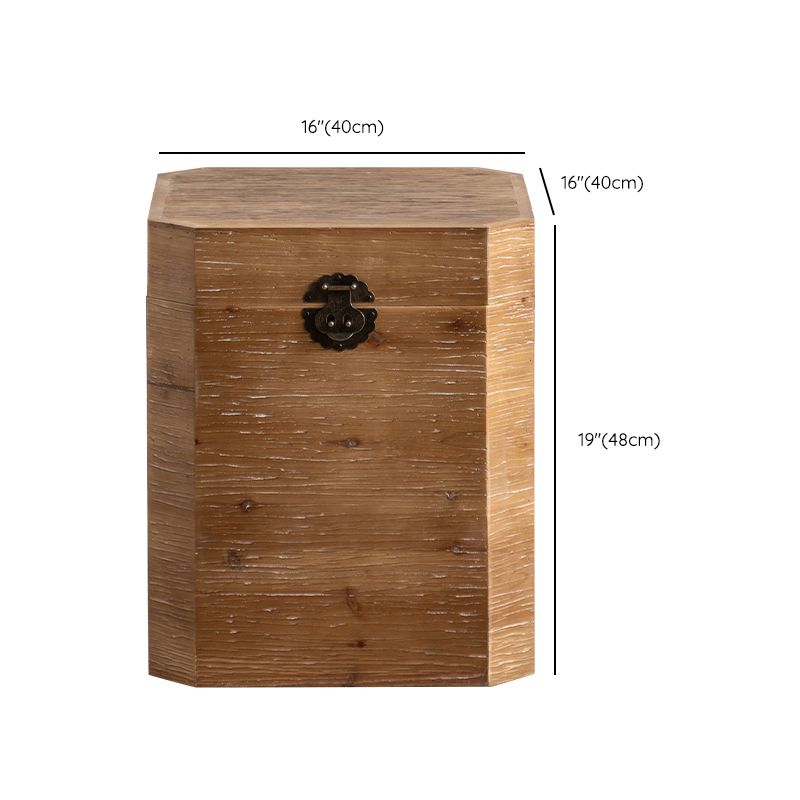 Tavolo d'angolo rustico Tavolino con accento marrone in legno massiccio per soggiorno