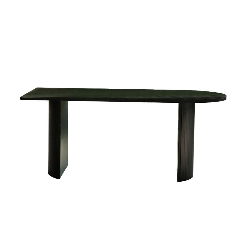 Simplicity Double Pedestal Dining Table Free Form Black Fixed Table with Wooden Top Clearhalo 'Dining Tables & Seating' 'Dining Tables' 'dining_table' 'furn' 'furn_dining_table' 'Furniture' 'Kitchen & Dining Furniture' 1200x1200_9af851f0-a118-4df5-9f12-4155763ce7d6