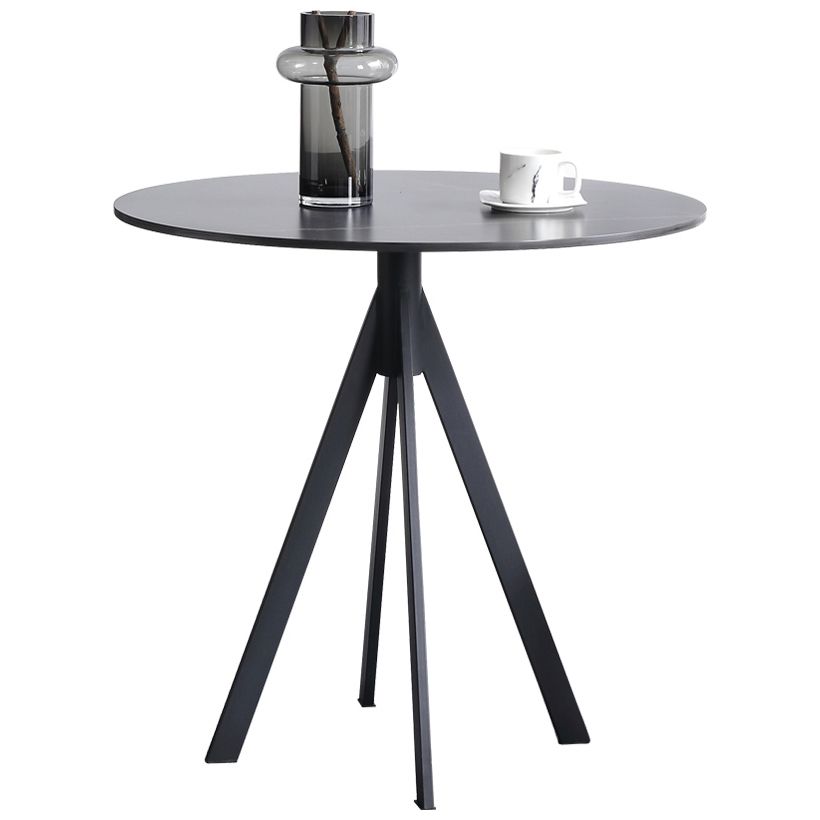 Round Sintered Stone Two-Color Dining Table Simplicity 4 Legs Table for Dining Room Clearhalo ' dining_table' 'Dining Tables & Seating' 'Dining Tables' 'furn' 'furn_dining_table' 'Furniture' 'furniture_dining_table' 'Kitchen & Dining Furniture' 'kitchen&dining_furn' 'kitchen' 'kitchen_dining_table' 1200x1200_9af86183-4c47-4543-ab7f-9cf7566fb16d